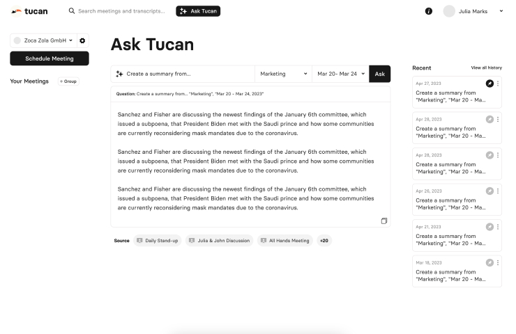 Meeting summary with Tucan.ai